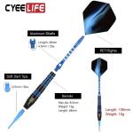 CyeeLife Darts Plastic Tip - Soft Tip Darts Set - 12 Pcs 18 Gram with 4 Colors Premium Aluminum Shafts, 100 Extra Dart Tips 16pcs Flights and 2pcs Flight Protectors for Electronic Dart Board