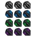 Red Dragon Hardcore Selection Pack Dark Wings Extra Thick Standard Dart Flights - 4 Sets Per Pack (12 Dart Flights in Total)