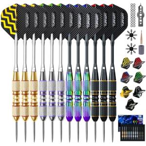 Turnart 12-Piece Steel Tip Darts Set with Case