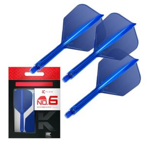 Target Darts K Flex Integrated Dart Flights and Shafts, No.6 Blue (Intermediate) | Pack of 3 K-Flex - No6, Kflex All in One Moulded Dart Flight & Stem | Professional Dart Accessories
