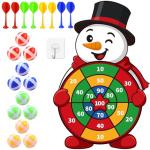 Christmas Party Games, Snowman Dart Board with 12 Sticky Balls, Christmas Games, Christmas Party Supplies Indoor Outdoor Decorations