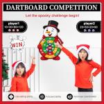 Christmas Party Games, Snowman Dart Board with 12 Sticky Balls, Christmas Games, Christmas Party Supplies Indoor Outdoor Decorations