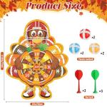 Thanksgiving Dart Board Game for Kids - Fall Turkey Dart Board with 6 Sticky Balls & 6 Sticky Darts, Hooks & Felt Board - Safe Indoor Outdoor Party Games for Toddlers Boys Girls - Fall Festival