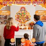 Thanksgiving Dart Board Game for Kids - Fall Turkey Dart Board with 6 Sticky Balls & 6 Sticky Darts, Hooks & Felt Board - Safe Indoor Outdoor Party Games for Toddlers Boys Girls - Fall Festival