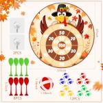 LipLopBest Thanksgiving Games for Family Party, 37 inch Turkey Games Dart Board for Kids Adults, with 12 Sticky Balls & 8 Darts Fall Festival Game Thanksgiving Activities Gift for Kids Family