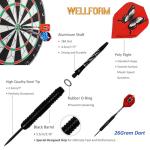 WELLFORM Darts Metal Tip Set，12 Pack 26 Gram Nonslip Iron Barrel, Darts Steel Tip Set Professional,with 12 Aluminum Dart Shafts, 24 Extra Flights, Dart Sharpener, Dart Wrench, Stylish Gift Box