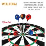 WELLFORM Darts Metal Tip Set，12 Pack 26 Gram Nonslip Iron Barrel, Darts Steel Tip Set Professional,with 12 Aluminum Dart Shafts, 24 Extra Flights, Dart Sharpener, Dart Wrench, Stylish Gift Box