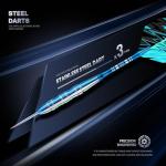 HUANQU Darts Metal Tip Set, 3 Pack Steel Tip Darts Set 20.5 Grams, Professional Dart for Dartboard with Aluminum Shafts, Nonslip Iron Barrels, Extra Flights, O-Rings, Sharpener Tool, Carrying Box