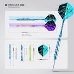 HUANQU Darts Metal Tip Set, 3 Pack Steel Tip Darts Set 20.5 Grams, Professional Dart for Dartboard with Aluminum Shafts, Nonslip Iron Barrels, Extra Flights, O-Rings, Sharpener Tool, Carrying Box