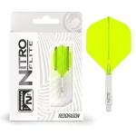 RED DRAGON Darts – Nitro Flite Integrated Flight & Shaft System – No.2 Shape and Design – White & Yellow Colour, Intermediate Length