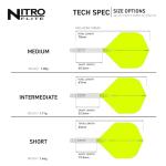 RED DRAGON Darts – Nitro Flite Integrated Flight & Shaft System – No.2 Shape and Design – White & Yellow Colour, Intermediate Length