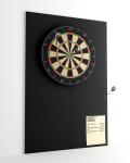 Fluxynara Felt Dart Board Wall Protector 35.43"x23.62" Foldable Backboard for Standard Dart, Wall Protector with Adhesive Pads and Dartboard Accessories Kits | Home & Basement & Garage Use (Black)