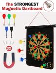 Ranslen Magnetic Dart Board for Kids and Adults, Double Sided Board Games with 15pcs Magnetic Darts, Boy Gifts Dartboard Toys Gift for Age 6 7 8 9 10 11 12 Year Old Boys