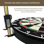 Pennpliy Bristle Dart Board Set, Professional Dart Boards for Adults 18" with Steel Tip Darts Outdoor Dartboard Set, Metal Wire Compressed Sisal Board with Rotating Number Ring Includes 6pcs Darts