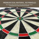 Pennpliy Bristle Dart Board Set, Professional Dart Boards for Adults 18" with Steel Tip Darts Outdoor Dartboard Set, Metal Wire Compressed Sisal Board with Rotating Number Ring Includes 6pcs Darts