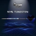 Formula Sports 90% Tungsten Steel Tip Darts Set - Professional Darts Metal Tip Set Available in 21g/22g/23g/24g, with Aluminum Shafts, Tungsten Barrels, Extra Flights, Sharpener, Carrying Case
