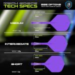 Winmau Darts Fusion Integrated Flight & Shaft System - No.2 Shape & Design - Purple Colour, Medium Length