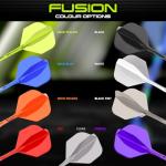 Winmau Darts Fusion Integrated Flight & Shaft System - No.2 Shape & Design - Purple Colour, Medium Length