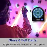 Turnart Electronic Dart Board,13 inch Illuminated Segments Light Based Games Electric Dartboard for Adults Tested Tough Segment for Enhanced Durability Professional with Scoring (Blue)