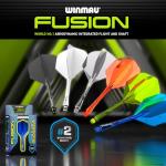 Winmau Darts Fusion Integrated Flight & Shaft System - No.2 Shape & Design - Purple Colour, Medium Length