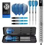Harrows Pulse 90% Tungsten Steel Tip Darts Set 21g, 22g, 23g, 24g, 25g & 26g - Includes Recessed Curve Grip, Aqua Supergrip Fusion Shafts, Prime Flights & Travel Case (22, Grams)