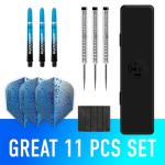 Harrows Pulse 90% Tungsten Steel Tip Darts Set 21g, 22g, 23g, 24g, 25g & 26g - Includes Recessed Curve Grip, Aqua Supergrip Fusion Shafts, Prime Flights & Travel Case (22, Grams)