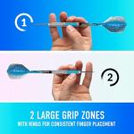 Harrows Pulse 90% Tungsten Steel Tip Darts Set 21g, 22g, 23g, 24g, 25g & 26g - Includes Recessed Curve Grip, Aqua Supergrip Fusion Shafts, Prime Flights & Travel Case (22, Grams)