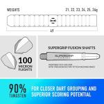 Harrows Pulse 90% Tungsten Steel Tip Darts Set 21g, 22g, 23g, 24g, 25g & 26g - Includes Recessed Curve Grip, Aqua Supergrip Fusion Shafts, Prime Flights & Travel Case (22, Grams)