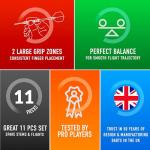 Harrows Pulse 90% Tungsten Steel Tip Darts Set 21g, 22g, 23g, 24g, 25g & 26g - Includes Recessed Curve Grip, Aqua Supergrip Fusion Shafts, Prime Flights & Travel Case (22, Grams)