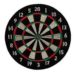 Dartboard Embroidered Patch Darts Iron-On Bullseye Pub Game Applique Emblem