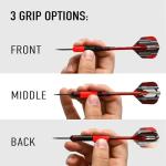 Harrows Ace Rubber Brass Steel Tip Darts Set 20g, 22g, 24g & 26g - Includes Supergrip Shafts, Micron Marathon Flights & Convenient Travel Case 26g