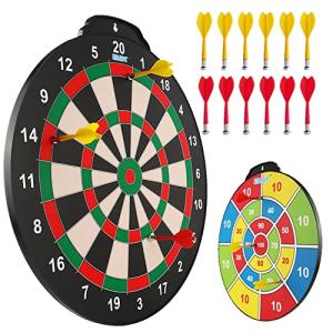 18 inch Magnetic Dart Board Set for Kids, Indoor Outdoor Game Dart Game with 12 Darts, Dartboard Toys Gifts for 8 9 10 11 12 Year Old Boys