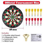 18 inch Magnetic Dart Board Set for Kids, Indoor Outdoor Game Dart Game with 12 Darts, Dartboard Toys Gifts for 8 9 10 11 12 Year Old Boys