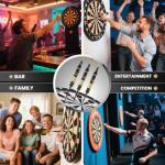 HUANQU Darts Metal Tip Set, 3 Pack Steel Tip Darts Set 17.5 Grams, Professional Dart for Dartboard with Aluminum Shafts, Brass Barrels, Extra Flights, O-Rings, Sharpener Tool, Carrying Box