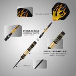 HUANQU Darts Metal Tip Set, 3 Pack Steel Tip Darts Set 17.5 Grams, Professional Dart for Dartboard with Aluminum Shafts, Brass Barrels, Extra Flights, O-Rings, Sharpener Tool, Carrying Box