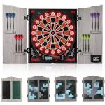VONEZONE Lieutenant General Electronic Dartboard Cabinet,18 Puzzle Cabinet,Electronic Dartboard for Adult,34 Games 355 Variations with 12 Soft Tip Darts,Dartboard Cabinet for Game Rooms (Orange)