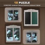 VONEZONE Lieutenant General Electronic Dartboard Cabinet,18 Puzzle Cabinet,Electronic Dartboard for Adult,34 Games 355 Variations with 12 Soft Tip Darts,Dartboard Cabinet for Game Rooms (Orange)