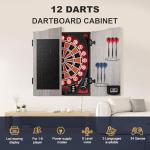 VONEZONE Lieutenant General Electronic Dartboard Cabinet,18 Puzzle Cabinet,Electronic Dartboard for Adult,34 Games 355 Variations with 12 Soft Tip Darts,Dartboard Cabinet for Game Rooms (Orange)
