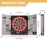 VONEZONE Lieutenant General Electronic Dartboard Cabinet,18 Puzzle Cabinet,Electronic Dartboard for Adult,34 Games 355 Variations with 12 Soft Tip Darts,Dartboard Cabinet for Game Rooms (Orange)