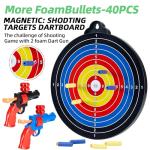 HELLO PAPAYA Magnetic Dart Board - 12Magnetic Darts+12Sticky Balls Or 2 Toy Gun+40 Foam Dart,Fun for Family Game and Party with Friends, Christmas Birthday Gifts Toys for 3-12 Year Old Boys