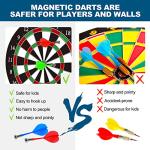 Magnetic Dart Board, Safe Dart Game Toy for Kids, 12pcs Magnetic Darts, Excellent Indoor Game and Party Game, Double Sided Dart Board Toys Gifts for 4 5 6 7 8 9 10-12 Years Old Boy Girl Adults