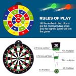 Magnetic Dart Board, Safe Dart Game Toy for Kids, 12pcs Magnetic Darts, Excellent Indoor Game and Party Game, Double Sided Dart Board Toys Gifts for 4 5 6 7 8 9 10-12 Years Old Boy Girl Adults