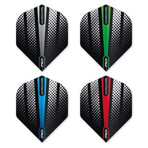RED DRAGON Hardcore Radical Flash Design Dart Flight Selection Pack - 4 Sets Per Pack (12 Dart Flights in Total)