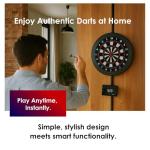 DARTSLIVE Home Electronic Dartboard, Bluetooth Compatible with Online Play, for Soft Tip Darts, 15.5 Inch Diameter Regulation Size Dartboard for Indoor Play, Black