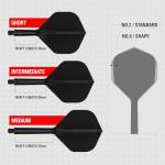 Target Darts K Flex Integrated Dart Flights and Shafts, No.2 Black (Short) | Pack of 3 K-Flex – No2, Kflex All in One Moulded Dart Flight & Stem | Professional Dart Accessories