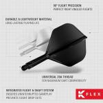 Target Darts K Flex Integrated Dart Flights and Shafts, No.2 Black (Short) | Pack of 3 K-Flex – No2, Kflex All in One Moulded Dart Flight & Stem | Professional Dart Accessories