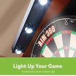 Viper Vault Deluxe Dartboard Cabinet with Integrated Pro Score, AIM 360 Sisal Dartboard, Laser Dart Throw Line, Shadow Buster, and Black Mariah Steel Tip Darts, Mahogony Finish