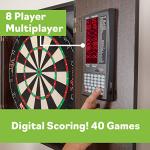 Viper Vault Deluxe Dartboard Cabinet with Integrated Pro Score, AIM 360 Sisal Dartboard, Laser Dart Throw Line, Shadow Buster, and Black Mariah Steel Tip Darts, Mahogony Finish