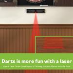 Viper Vault Deluxe Dartboard Cabinet with Integrated Pro Score, AIM 360 Sisal Dartboard, Laser Dart Throw Line, Shadow Buster, and Black Mariah Steel Tip Darts, Mahogony Finish