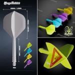 MageRabbit One Piece Dart Flights Sets,12Pcs with 4 Colors Standard Shaped Dart Flights for Soft and Steel Tip Darts, Darts Flights Kit,All in One Moulded Dart Flight & Stem